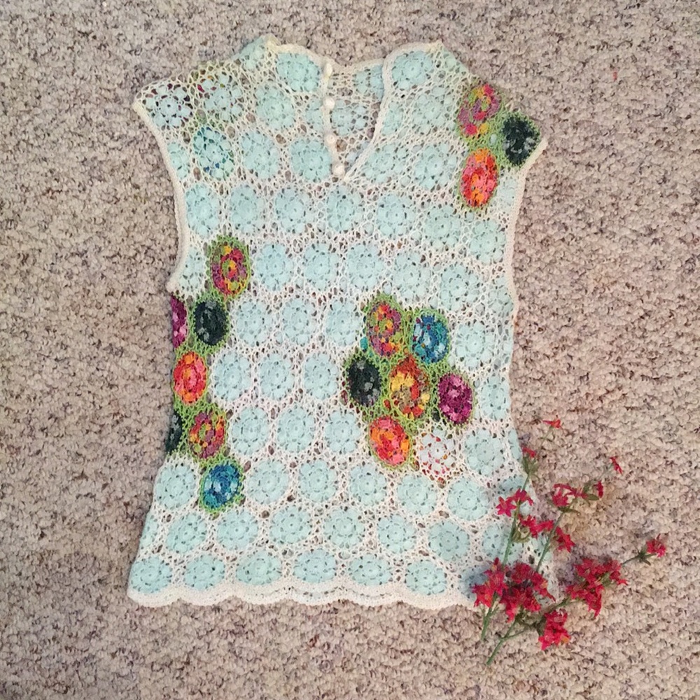 Beautiful floral crochet top